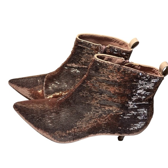 Unilody Pink Sequin Bootie Pumps Sz 6.5 - Picture 3 of 13